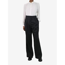 Autre Marque-Black wide-leg pinstripe trousers - size FR 34-Black
