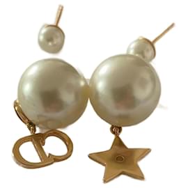 Christian Dior-Christian Dior Tribales Earrings-White,Gold hardware