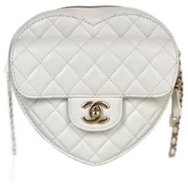 Chanel-bolsa de coração Chanel-Branco