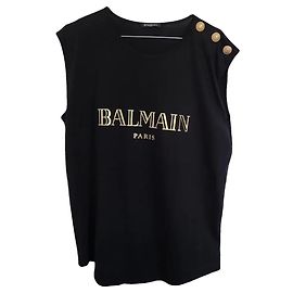 Top Balmain con bottoni dorati Nero D'oro