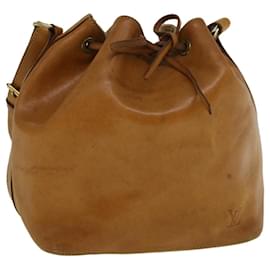 Louis Vuitton-LOUIS VUITTON Nomad Leather Petit Noe Shoulder Bag Beige M85003 LV Auth 57459-Beige