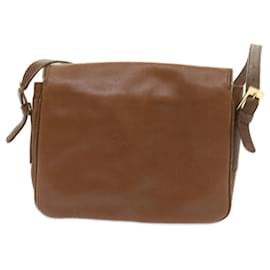 Valentino-VALENTINO Shoulder Bag Leather Brown Auth bs9581-Brown