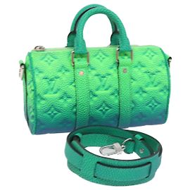 LOUIS VUITTON Taurillon Clemence Illusion Keepall Bolsa XS M59691 auth 58427UMA Verde