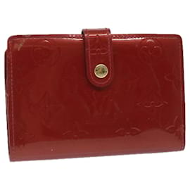 Louis Vuitton-LOUIS VUITTON Vernis Portefeuille Viennois Bifold Wallet Red M93528 Auth bs9561-Red