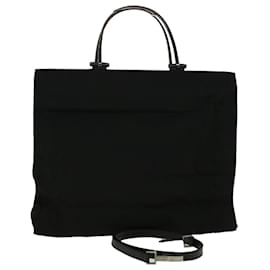 Gucci-GUCCI Shoulder Bag Nylon Black 0021028 auth 58556-Black