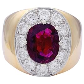 inconnue-Ring Ring, yellow gold, WHITE GOLD, rubies and diamonds.-Other