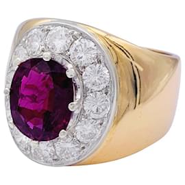 inconnue-Ring Ring, yellow gold, WHITE GOLD, rubies and diamonds.-Other