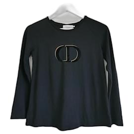 Dior-Christian Dior Girl's CD logo long sleeve top-Black