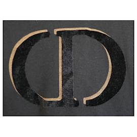 Dior-Top a maniche lunghe da ragazza con logo CD di Christian Dior-Nero