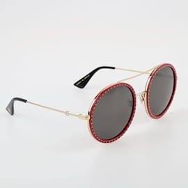 Gucci-vermelho/Ouro GG0061s óculos de sol-Dourado