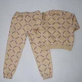 Hermès-Cream Tralala Patterns Sweatshirt & Jogging Pants-Cream