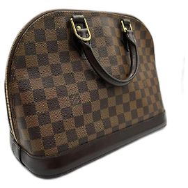 Borsa a mano Louis Vuitton Alma in pelle marrone scuro Marrone scuro