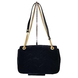 Gucci-Gucci Marmot velvet bag with "Loved" patch-Black,Multiple colors