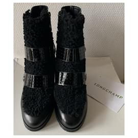 Longchamp-botines-Negro