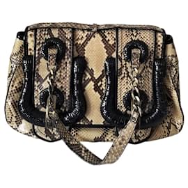 Bolsa Fendi Python "B Bag" Bege