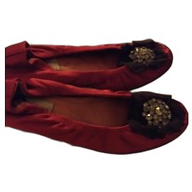 Ballerine Lanvin in seta rosse Rosso