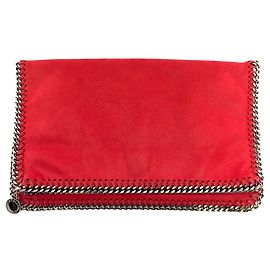 Stella Mc Cartney Stella McCartney Falabella Foldover-Clutch aus rotem Nicht-Leder Rot