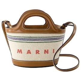 Marni-Tropicalia Micro Shopper-Tasche – Marni – Baumwolle – Beige-Beige