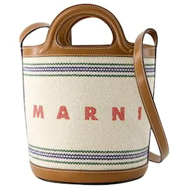 Marni-Tropicalia Mini Bucket Bag - Marni - Cotton - Beige-Beige