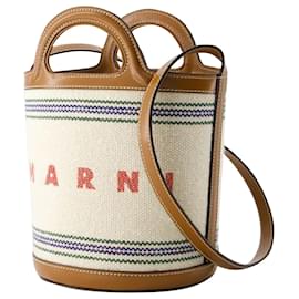 Marni-Tropicalia Mini Bucket Bag - Marni - Cotton - Beige-Beige