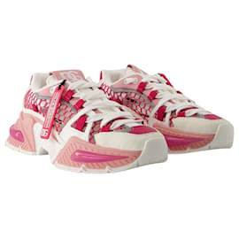 Dolce & Gabbana-Airmaster Sneakers – Dolce&Gabbana – Polyester – Weiß/Rosa-Pink