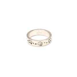 Gucci-Gucci Silber GG Ghost Icon Ring Metallring in Gutem Zustand-Silber