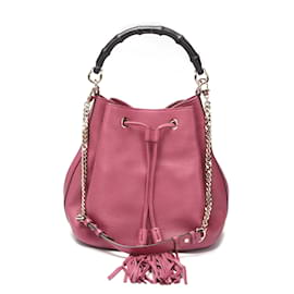Gucci-Miss Bamboo Bucket-Tasche mit Kordelzug  387613-Pink