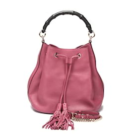 Gucci-Miss Bamboo Bucket-Tasche mit Kordelzug  387613-Pink