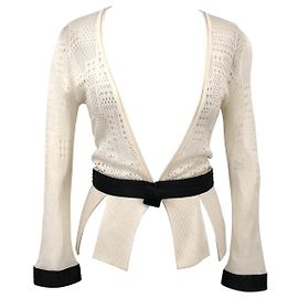 Just Cavalli cardigan in crocheted cream blend White Cream