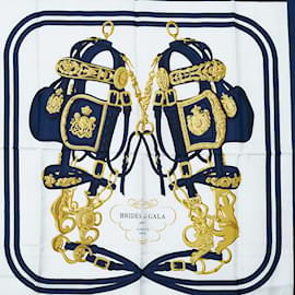 Hermès-Foulard in seta Carré Brides de Gala-Blu