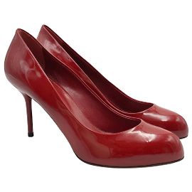 Décolleté Sergio Rossi in vernice rosso sangue Rosso