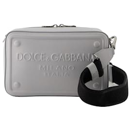Dolce & Gabbana-Kamera-Umhängetasche – Dolce&Gabbana – Leder – Grau-Grau