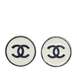 Chanel-Boucle d'oreilles CC à Clip -Argenté