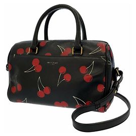 Borsone Saint Laurent nero per bambini classico stampato con ciliegie Nero Rosso