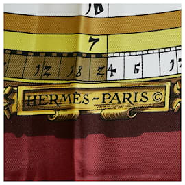 Hermès-Hermes Red Astrologie Dies et Hore Silk Scarf-Rouge