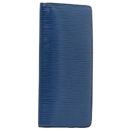 Louis Vuitton-Louis Vuitton Blue Epi Leather Brazza Wallet-Blue