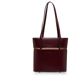 Burberry-Burberry Sac à bandoulière en cuir rouge-Rouge,Autre