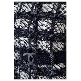 Chanel-Veste noire à ceinture CC-Multicolore