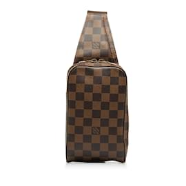 Louis Vuitton-Louis Vuitton Damier Ebene Geronimos Canvas Belt Bag N51994 in Good condition-Brown