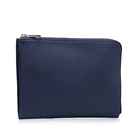 Louis Vuitton-Louis Vuitton Taurillon Pochette Jour PM Leder Clutch Bag R99587 in guter Kondition-Blau