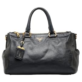 Prada-Vitello Lux bolso con cremallera forrado BN2324-Negro