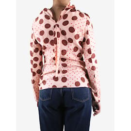 Marni-Pink dot printed silk top  - size UK 8-Pink