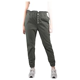 Autre Marque-Calças cónicas verdes de cintura alta - tamanho UK 12-Verde