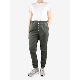 Autre Marque-Green high-rise tapered trousers - size UK 12-Green