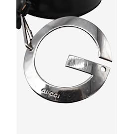 Gucci-Schwarzer und silberner Ledergürtel mit G-Schnalle-Andere