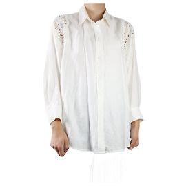 Sandro Camicia bianca a maniche lunghe con dettagli in pizzo - taglia UK 12 Altro