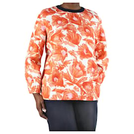 Autre Marque-Orange long-sleeved floral printed top - size L-Other