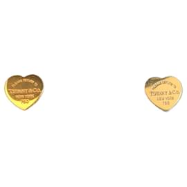 Tiffany & Co-Boucles d'oreilles clous coeur Return to Tiffany en or jaune, Mini-Doré