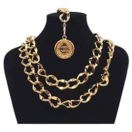 Chanel-Cinturón con collar de cadena de monedas Chanel Rue Cambon-Dorado
