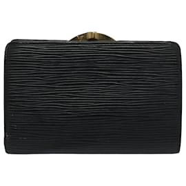 Louis Vuitton-LOUIS VUITTON Epi Portefeuille Viennois Bifold Wallet Noir M63242 Auth bs9875-Noir